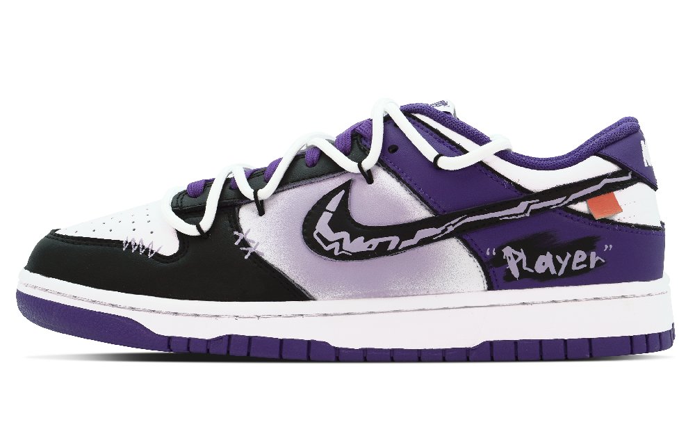 Nike Dunk Low Anti-Slip Wear-Resistant Low-Top Skateboard Shoes Men's Black Purple
