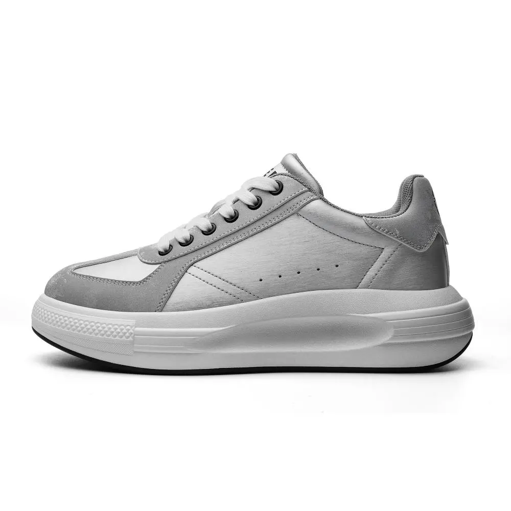 JEEP SPIRIT Low Top Skateboard Shoes Men's Bright Sand Silver