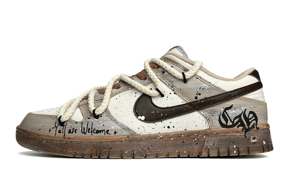 Nike Dunk Low Low-Top Skateboard Shoes Men's Gray Brown