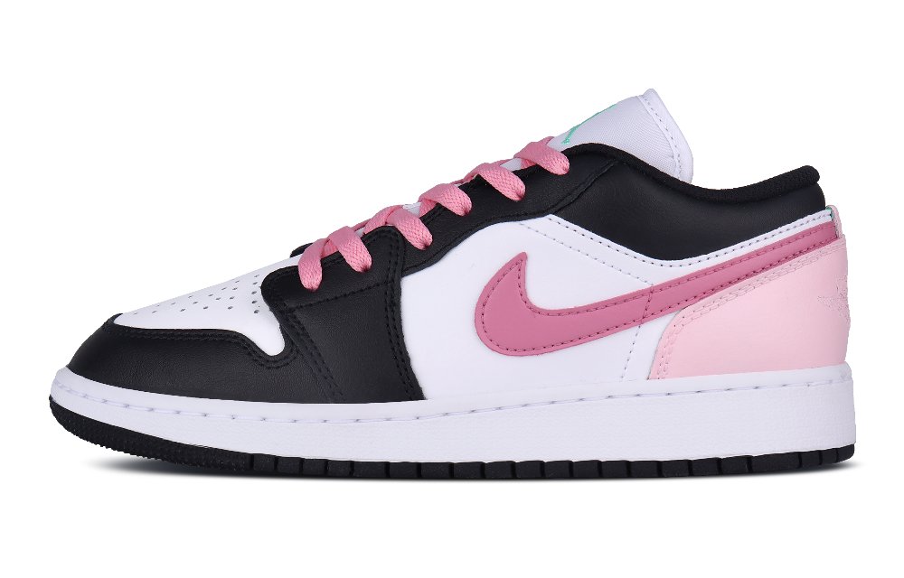 Jordan Air Jordan 1 Low Raspberry Love Wear-Resistant Slip-Resistant Low-Top Vintage Basketball Shoes GS Black Pink