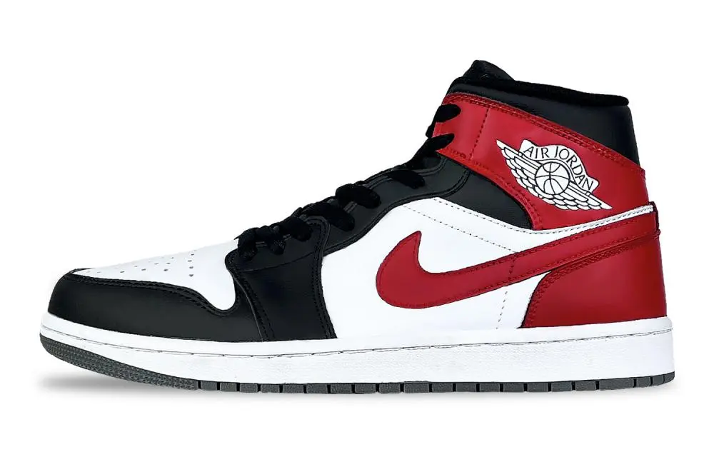 Jordan Air Jordan 1 Bull Dynasty Abrasion Resistant Mid top Vintage Basketball Shoes Men's Black Red