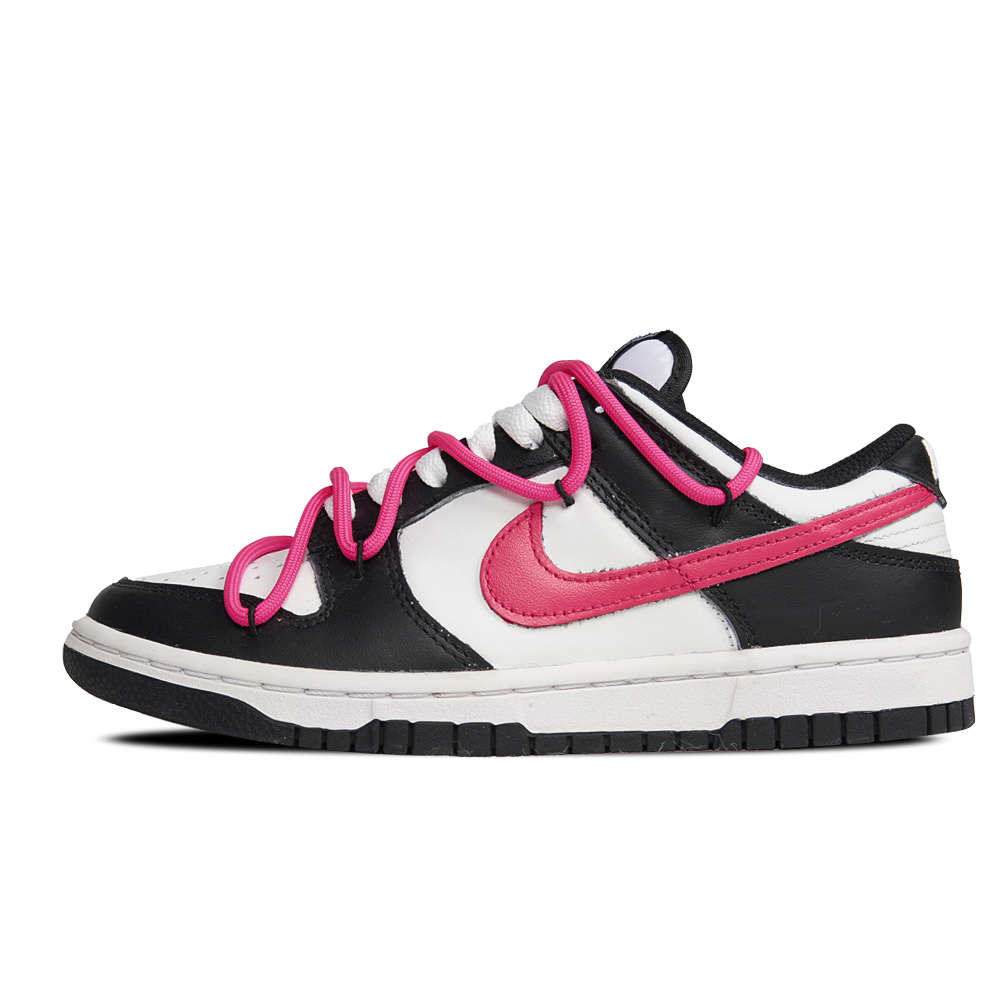 Nike Dunk Low Panda Low Top Skateboard Shoes Women's Black White Fuchsia