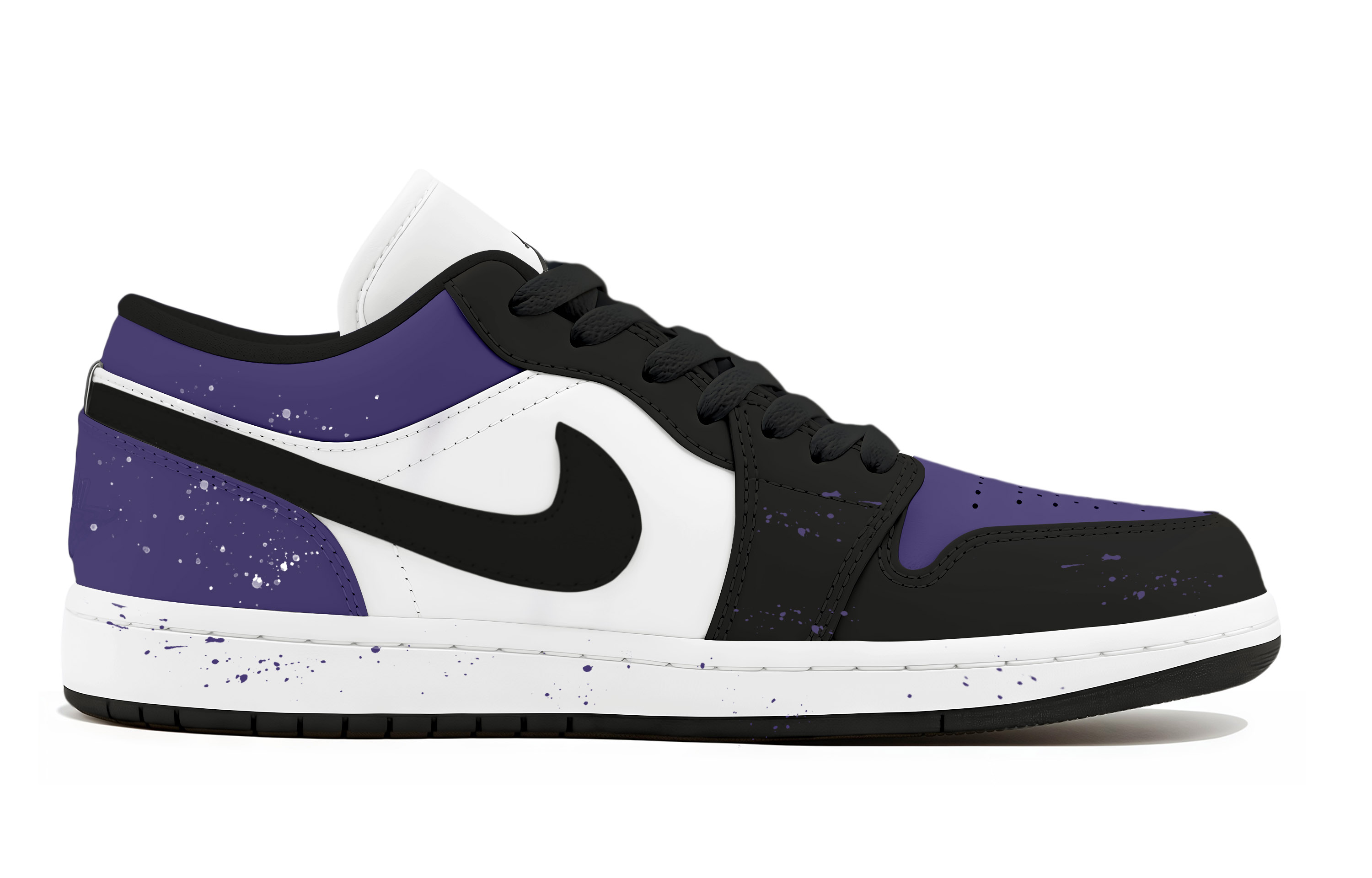 Jordan Air Jordan 1 Abrasion Resistant Low Top Vintage Basketball Shoes Unisex Black Purple купить в интернет-магазине Yoocart с быстрой доставкой по России.