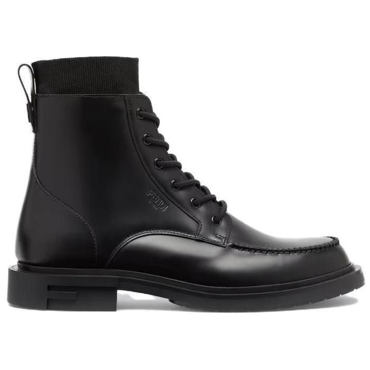 FENDI Frame Short Mid Calf Martin Boot Men's Black купить в интернет-магазине Yoocart с быстрой доставкой по России.