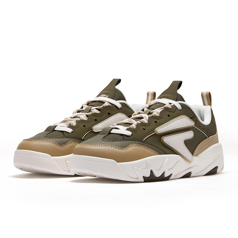 FILA FUSION Nollie Skateboard Shoes Men's Beech Wood Green Plate Brown