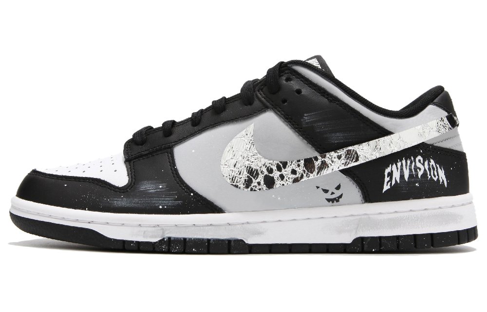 Nike Dunk Low Anti-Slip And Wear-Resistant Lightweight Low-Top Casual Skateboard Shoes Unisex Black Gray White