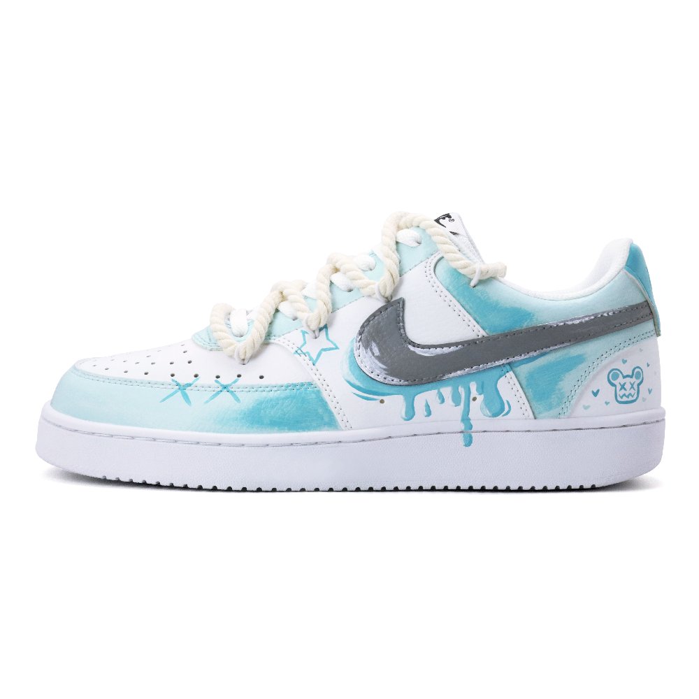 Nike Court Vision 1 Dada Bear Anti-Slip Wear-Resistant Low-Top Skateboard Shoes Unisex Green White