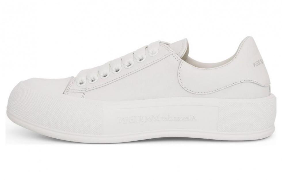 Alexander McQueen Deck Lace Up Plimsoll Sneakers 'Cream White'