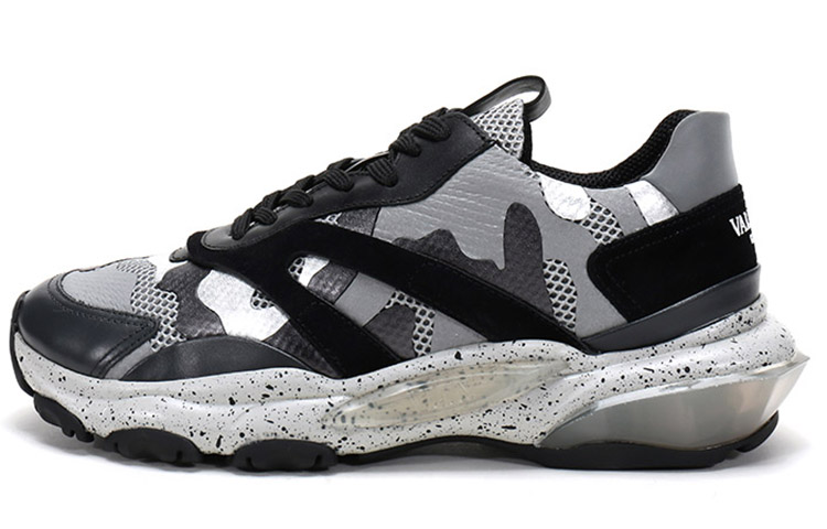 Valentino Bounce Low-Top Chunky Sneakers Men's Silver Black