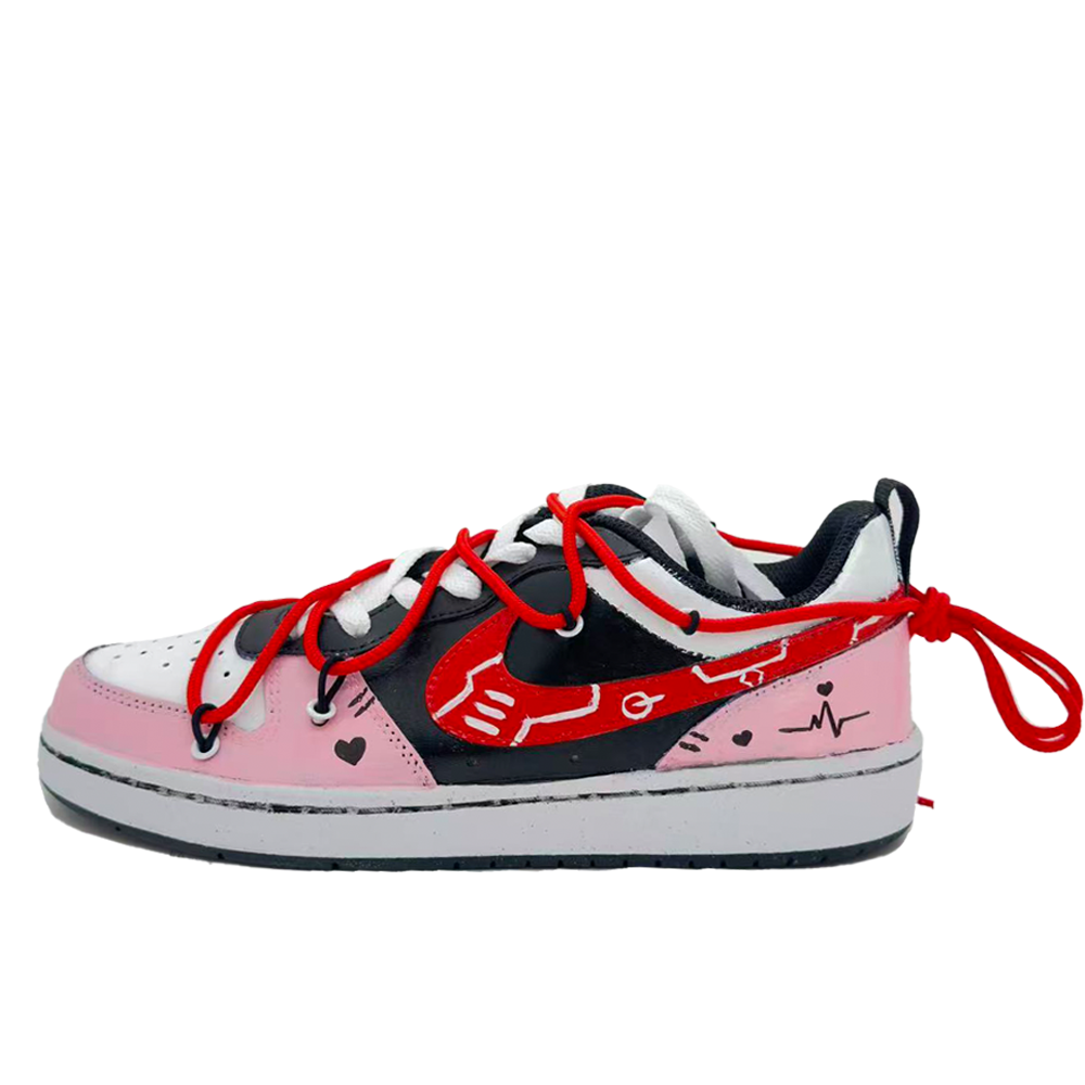 Nike Court Borough Heartbeat Cushioning, Wear Resistant Low Top Skateboard Shoes Women's Pink