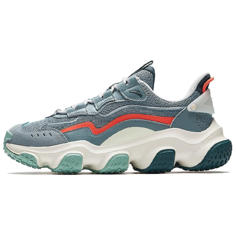 Anta Shock Absorbers Abrasion Resistant Slip Resistant Low top Chunky Sneakers Men's Gray White Orange