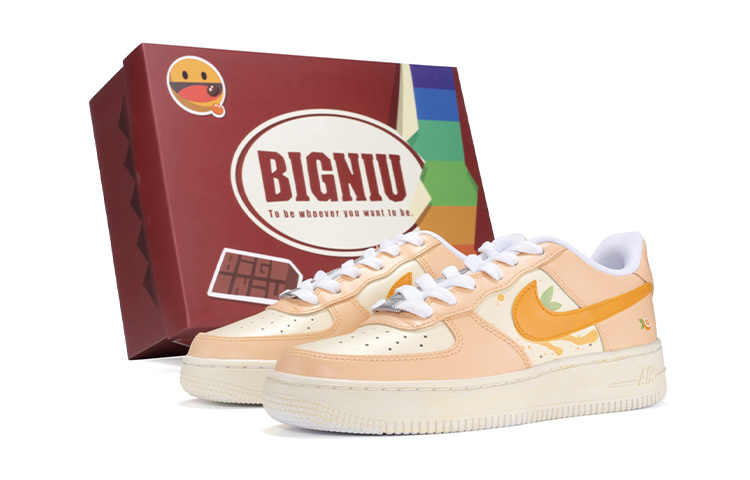 Nike Air Force 1 Skateboard Shoes Women's Low Top Oranges/Yellow