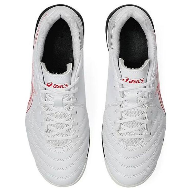 Asics Calcetto TF Rubber Broken Studs Anti-Slip Wear-Resistant Soccer Shoes Unisex White Loose Fit