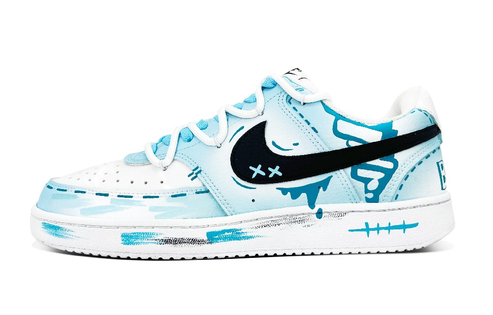 Nike Court Vision 1 Low Top Skateboard Shoes Unisex Peacock Blue