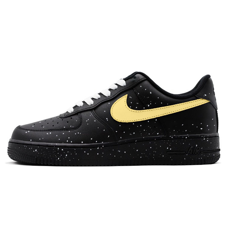 Nike Air Force 1 Anti-Slip Wear-Resistant Low-Top Skateboard Shoes Unisex Yellow Black