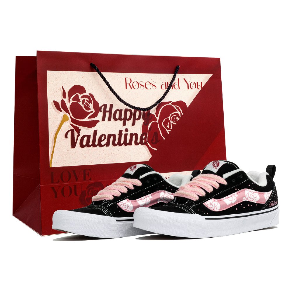 Vans Knu Skool LTDZ Estate, Shopping Bag Abrasion Resistant Low Top Skateboard Shoes Unisex Black Pink