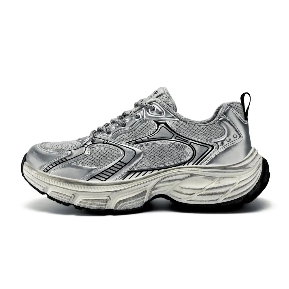 JEEP SPIRIT Low Top Chunky Sneakers Men's Bright Sand Silver