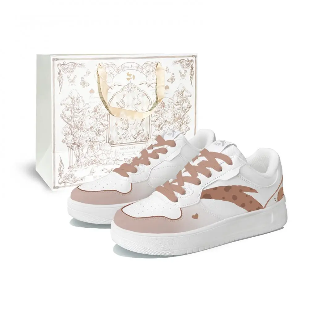 Anta Relaxed Wear resistant And Lightweight Low top Skateboard Shoes Women's White Brown