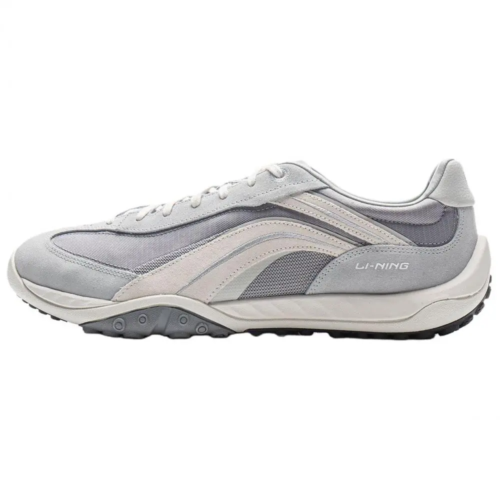 LiNing Heartflow Abrasion Resistant Balance Lightweight Low top Casual Shoes Unisex Gray White