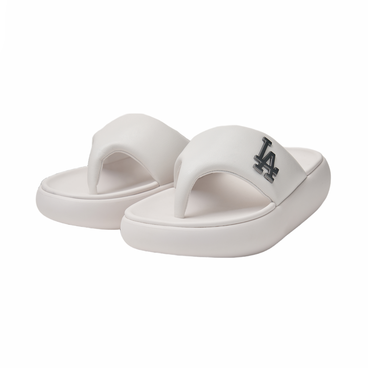 MLB Los Angeles Dodgers EVA Abrasion Resistant Slip Resistant Massage Flip Flops Unisex Ecru