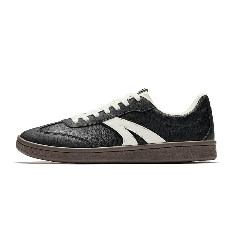 Anta Cushioning Abrasion Resistant Lightweight Low top German Army Trainers Men's Black White