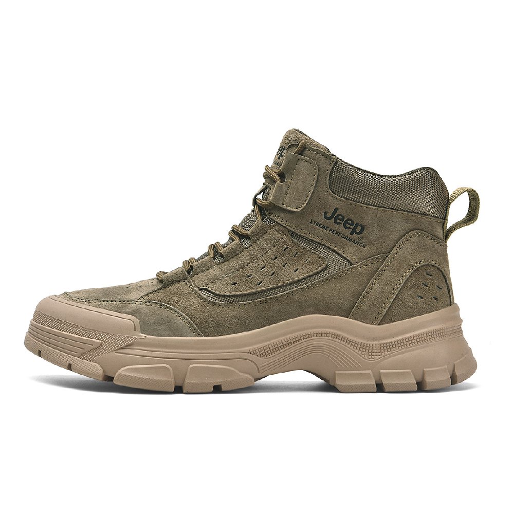 Jeep Mid Top Outdoor Shoes Men's Khaki