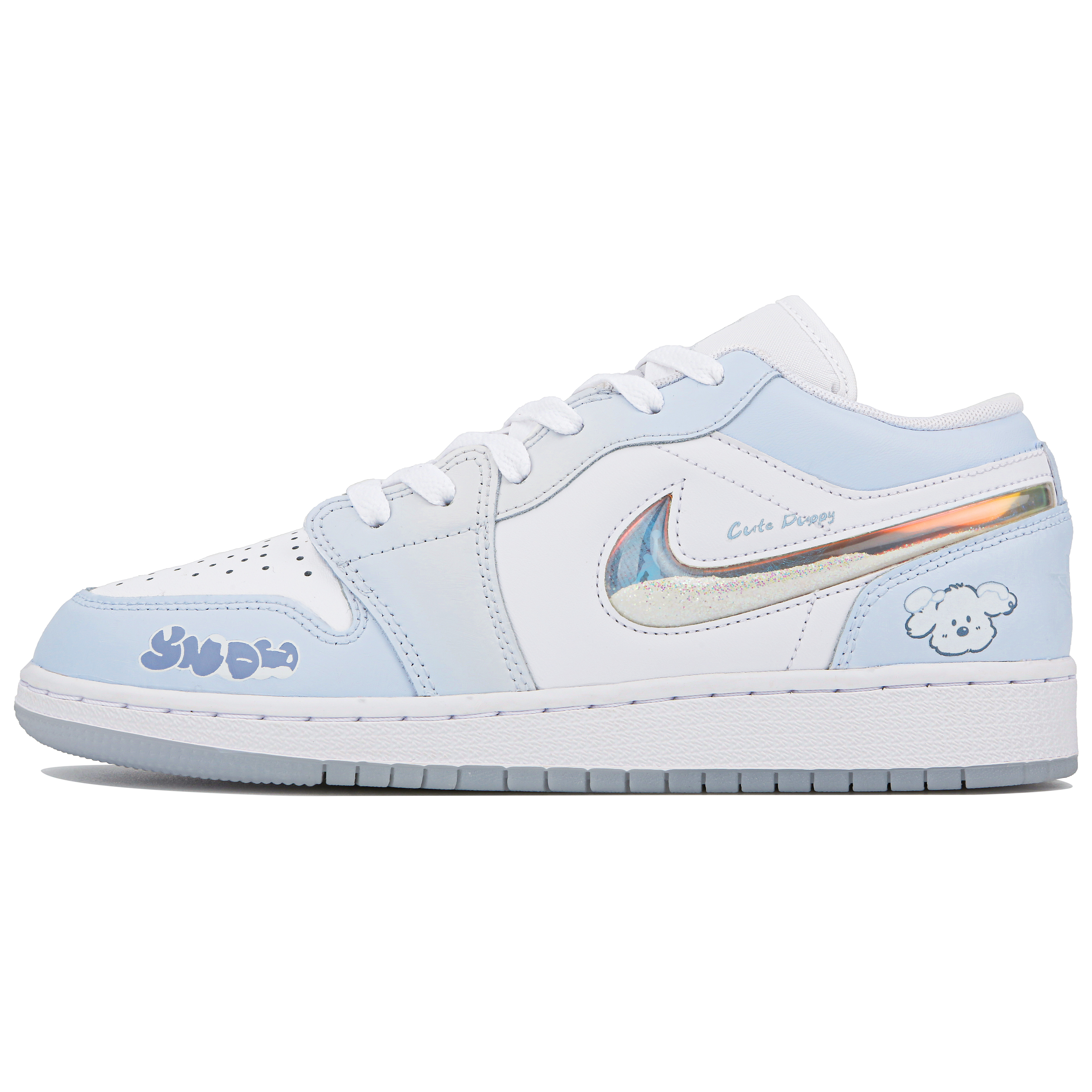 Jordan Air Jordan 1 Low-Top Vintage Basketball Shoes GS White Blue купить в интернет-магазине Yoocart с быстрой доставкой по России.