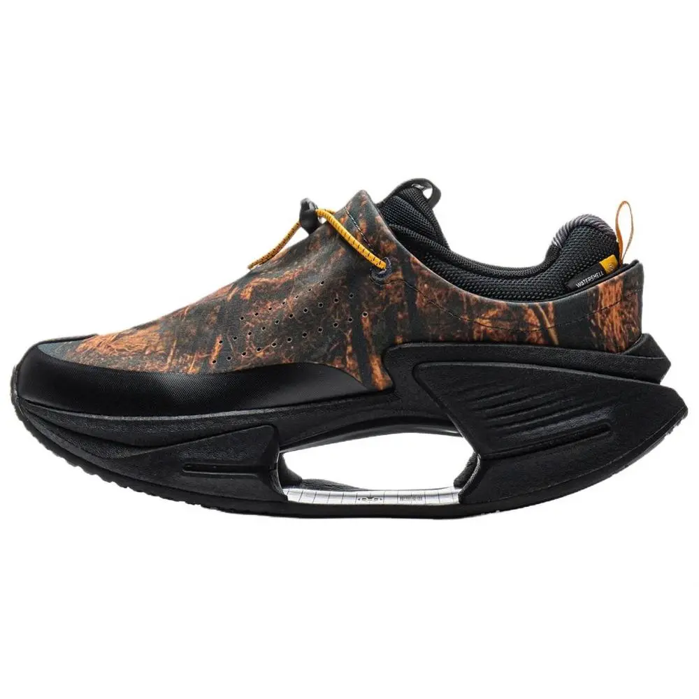 LiNing Cushioning, Slip Resistant, Rebound Low Top Casual Shoes Men's Black Orange