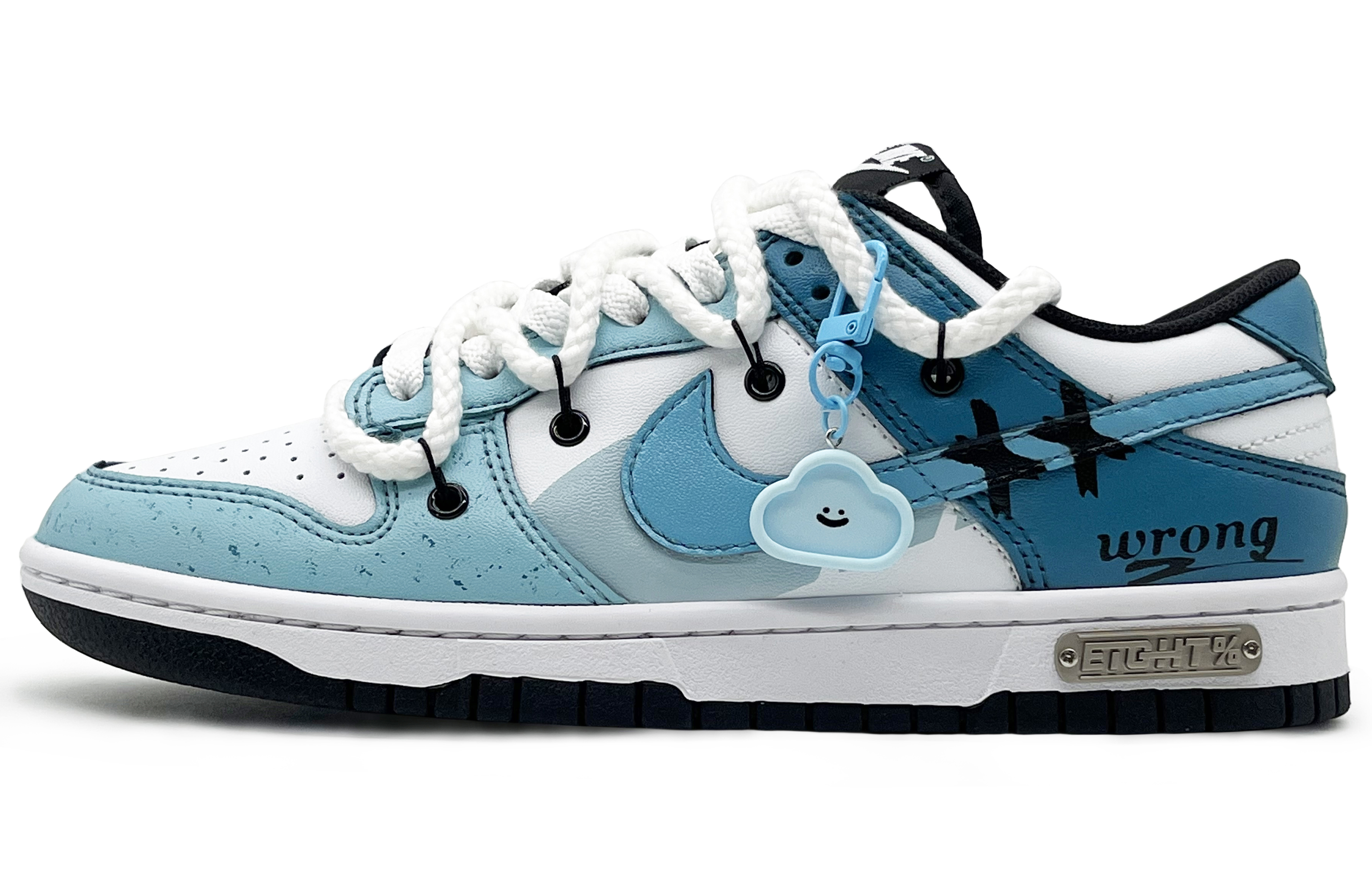 Nike Dunk Low Retro'Black' Anti-Slip Wear-Resistant Low-Top Skateboard Shoes Unisex White Blue купить в интернет-магазине Yoocart с быстрой доставкой по России.