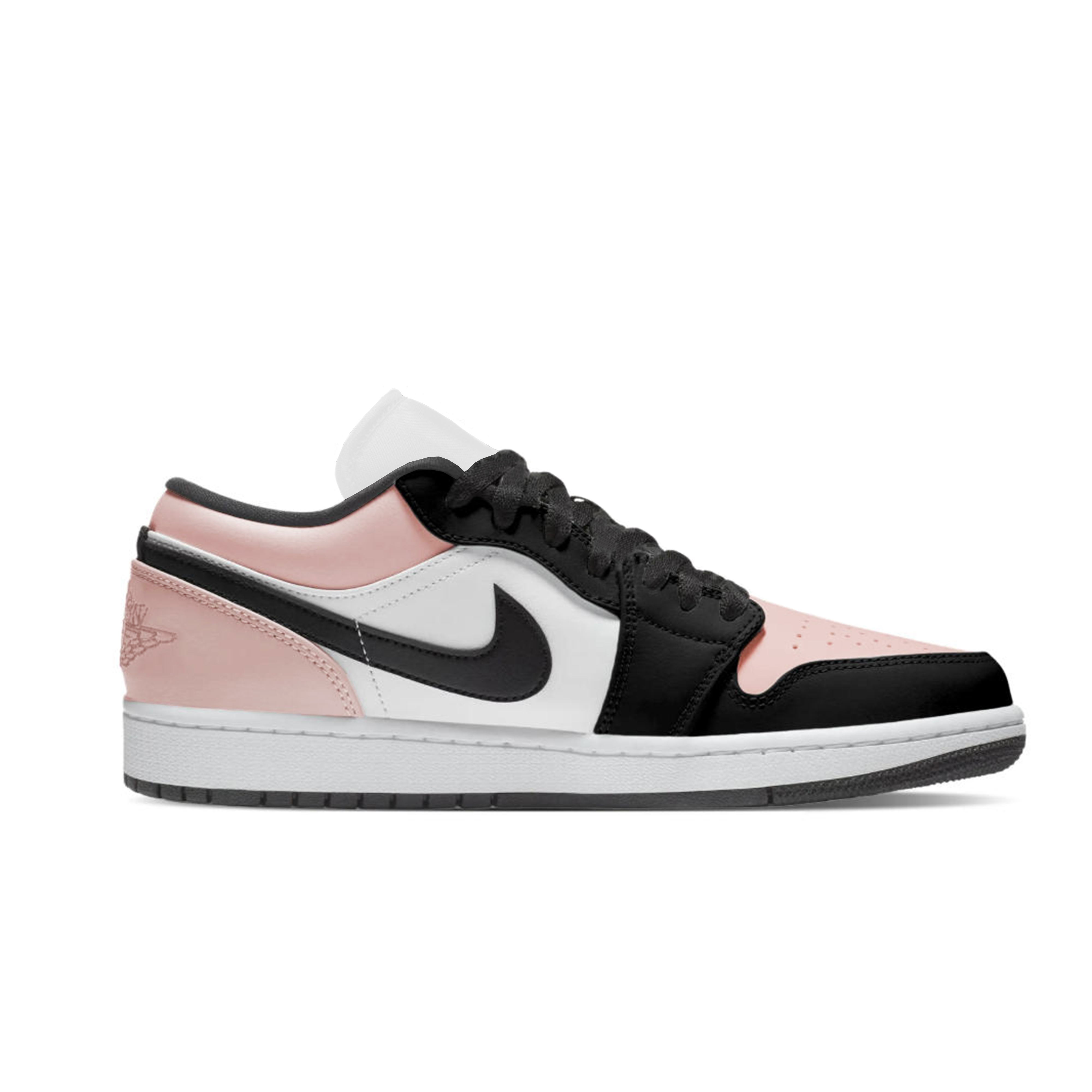 Jordan Air Jordan 1 Toe Abrasion Resistant Low top Vintage Basketball Shoes Unisex Black Pink