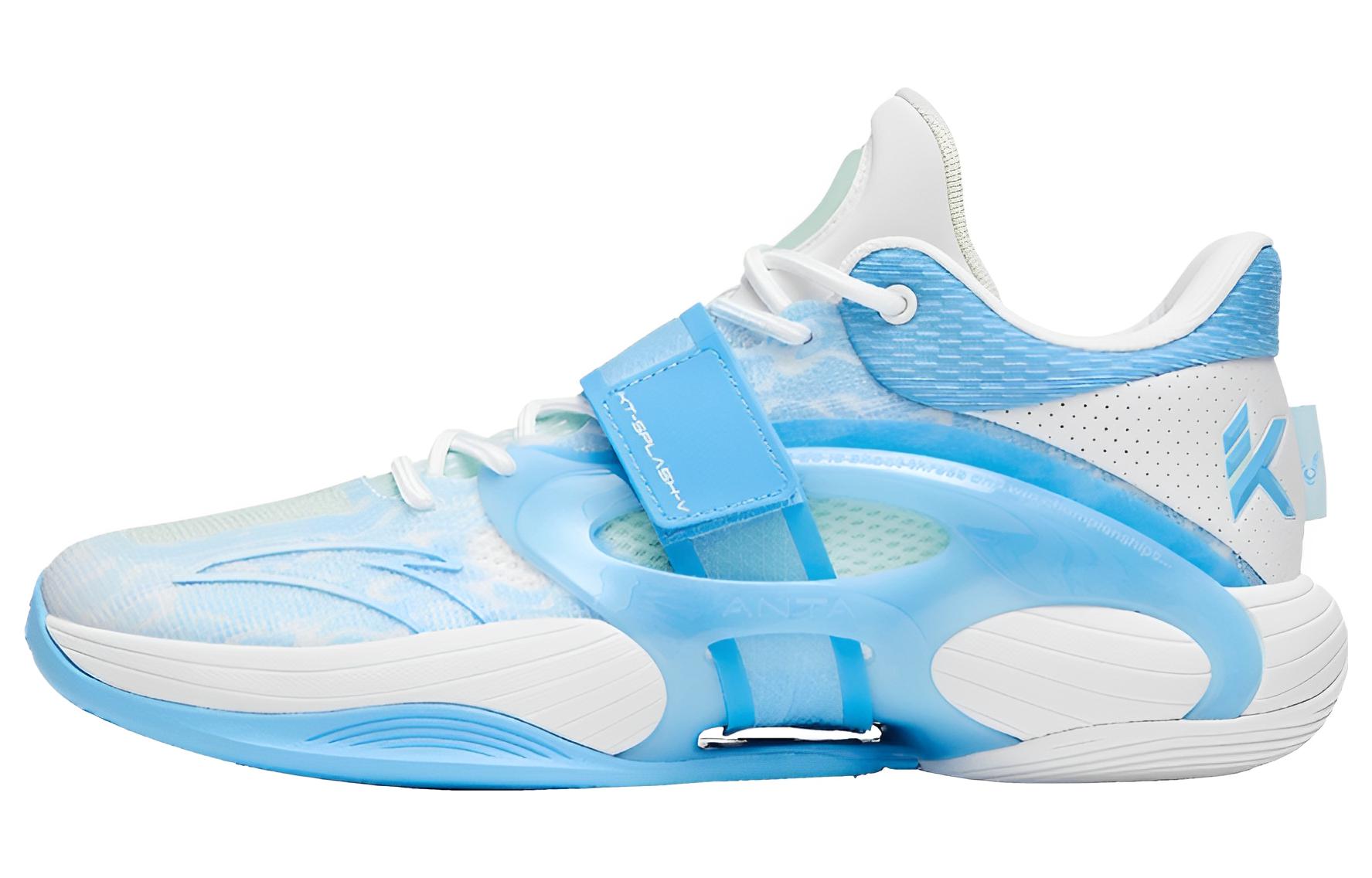 Anta KT SPLASH V Wear resistant And Waterproof Low top Basketball Shoes Women's Blue White