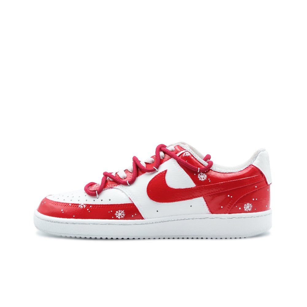 Nike Court Vision 1 Anti-Slip Wear-Resistant Low-Top Skateboard Shoes Men's Red White