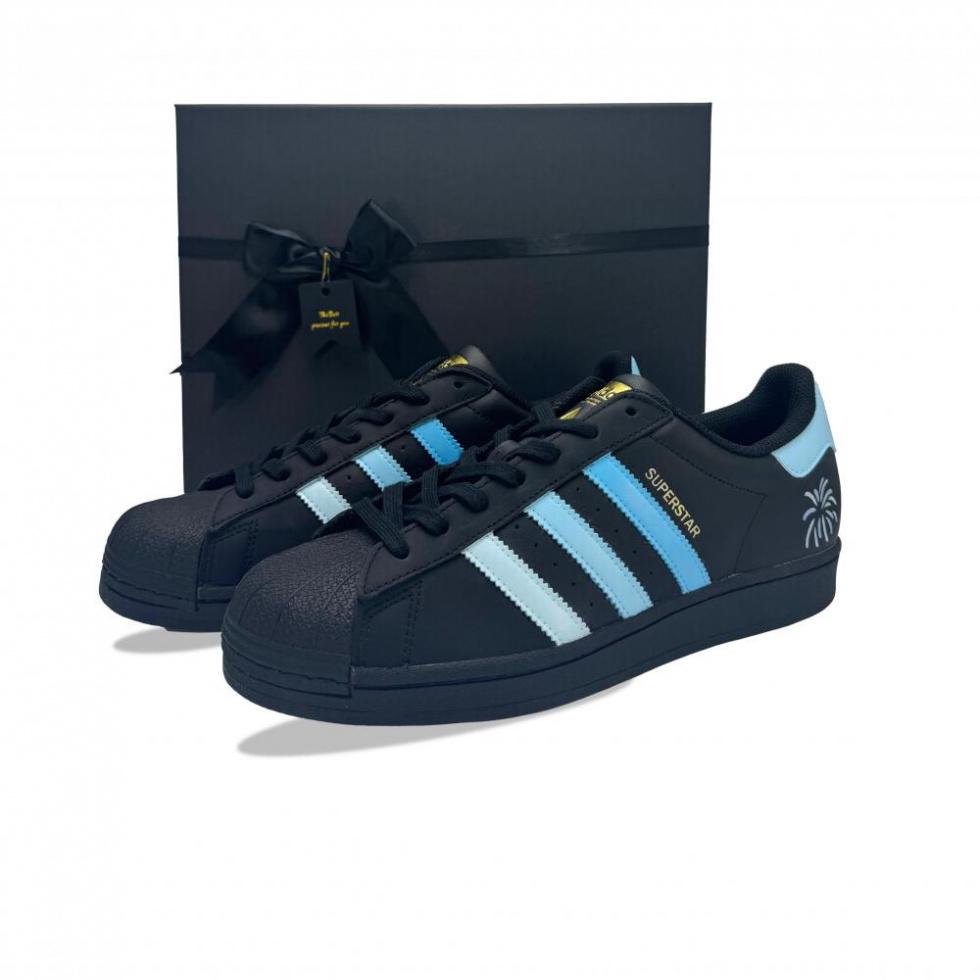Adidas Originals SUPERSTAR Impact Resistance Low Top Skateboard Shoes Unisex Black Blue