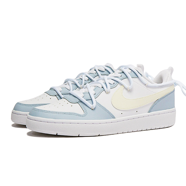 Nike Court Borough Skateboard Shoes Women's Low-Top White/Blue/Yellow купить в интернет-магазине Yoocart с быстрой доставкой по России.