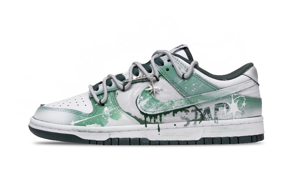 Nike Dunk Cushioning, Wear Resistant Low Top Skateboard Shoes Unisex Grass Green