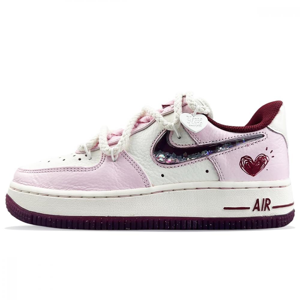 Nike Air Force 1 Slip-Resistant Cushioning Wear-Resistant Low-Top Skateboard Shoes Women's Pink White