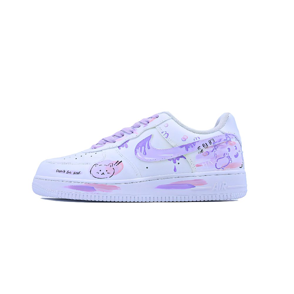 Nike Air Force 1 Singularity, Taro Paste Boba Abrasion Resistant Low Top Skateboard Shoes Unisex Purple Pink