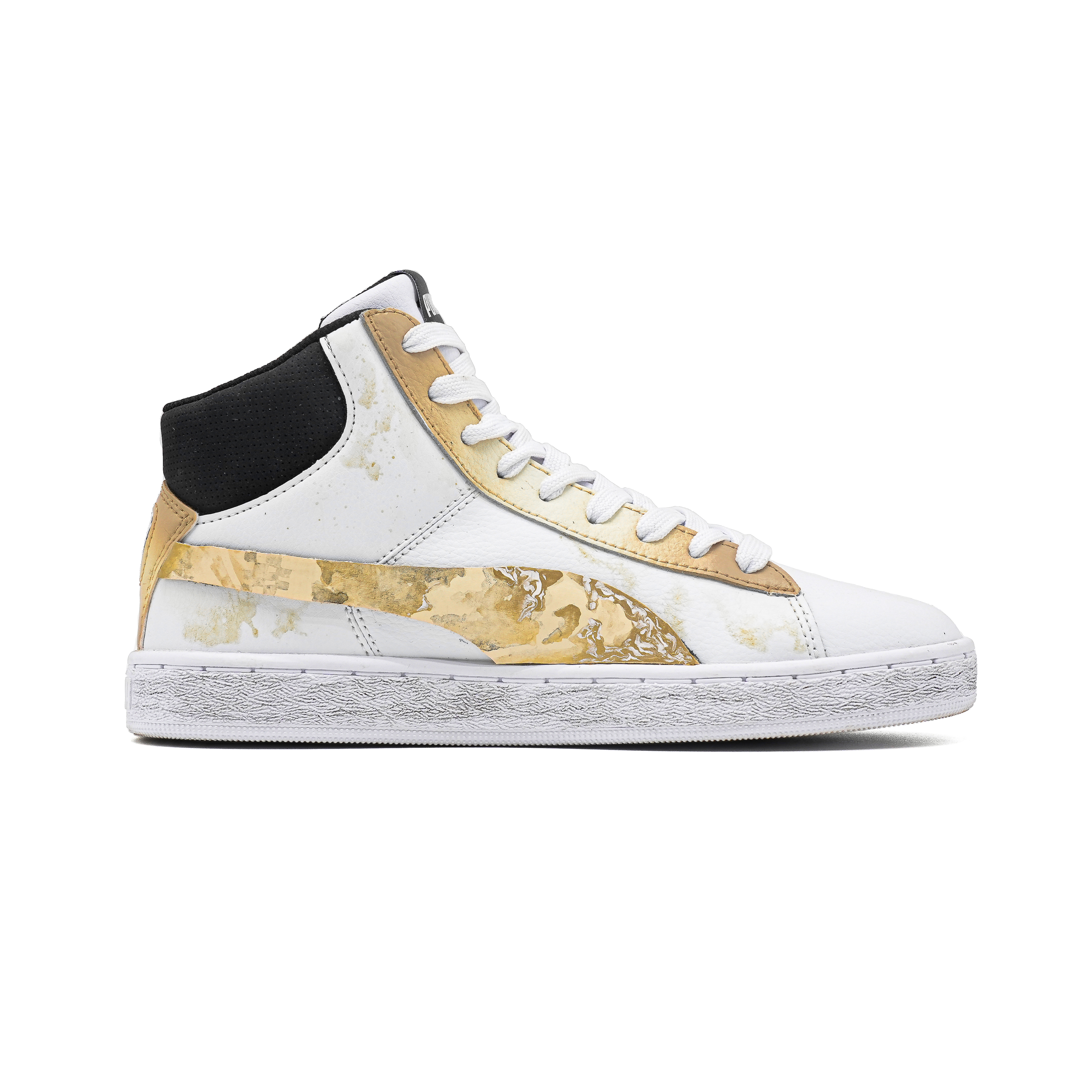 PUMA 1948 Apollo, The Sun God Abrasion Resistant Breathable High top Skateboard Shoes Unisex White Gold