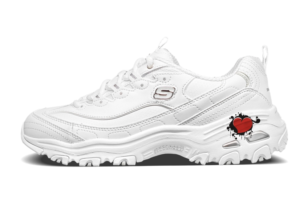 Skechers DLITES Slip Resistant Low Top Chunky Sneakers Women's White