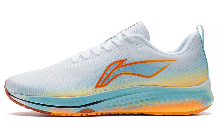 LiNing Red Hare 5 Shock Absorbers Slip Resistant, Abrasion Resistant, Breathable Low Top Running Shoes Men's White Blue