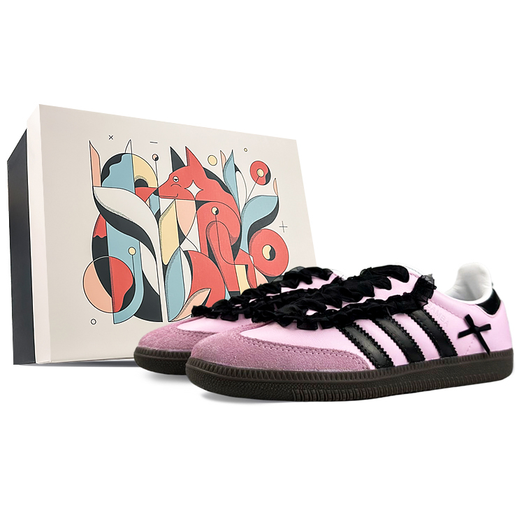 Adidas Originals Samba Anti-Slip And Wear-Resistant Lightweight Low-Top Skateboard Shoes Women's Black Pink