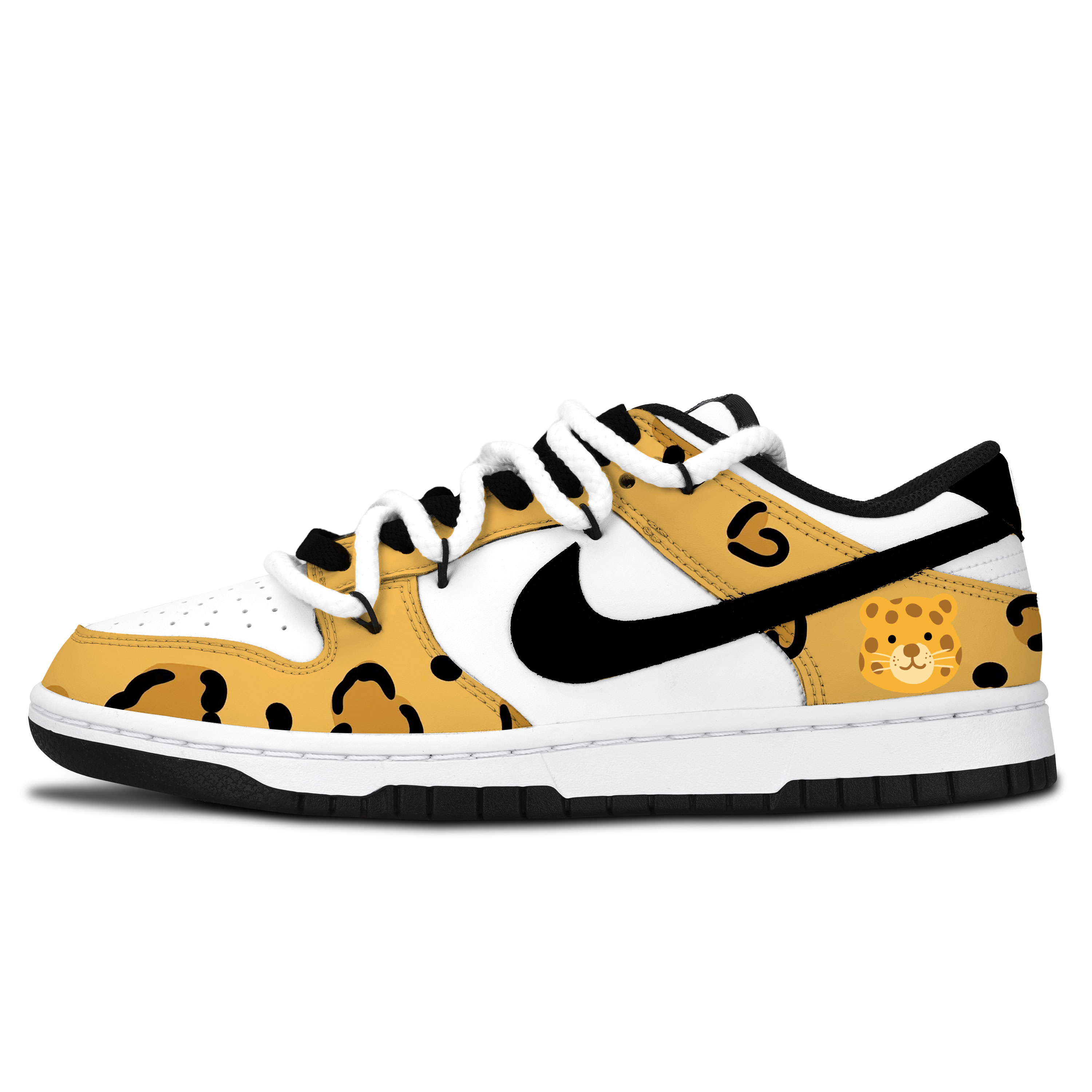 Nike Dunk Black White, Enchanting Leopard Slip Resistant Abrasion Resistant Low top Skateboard Shoes Unisex