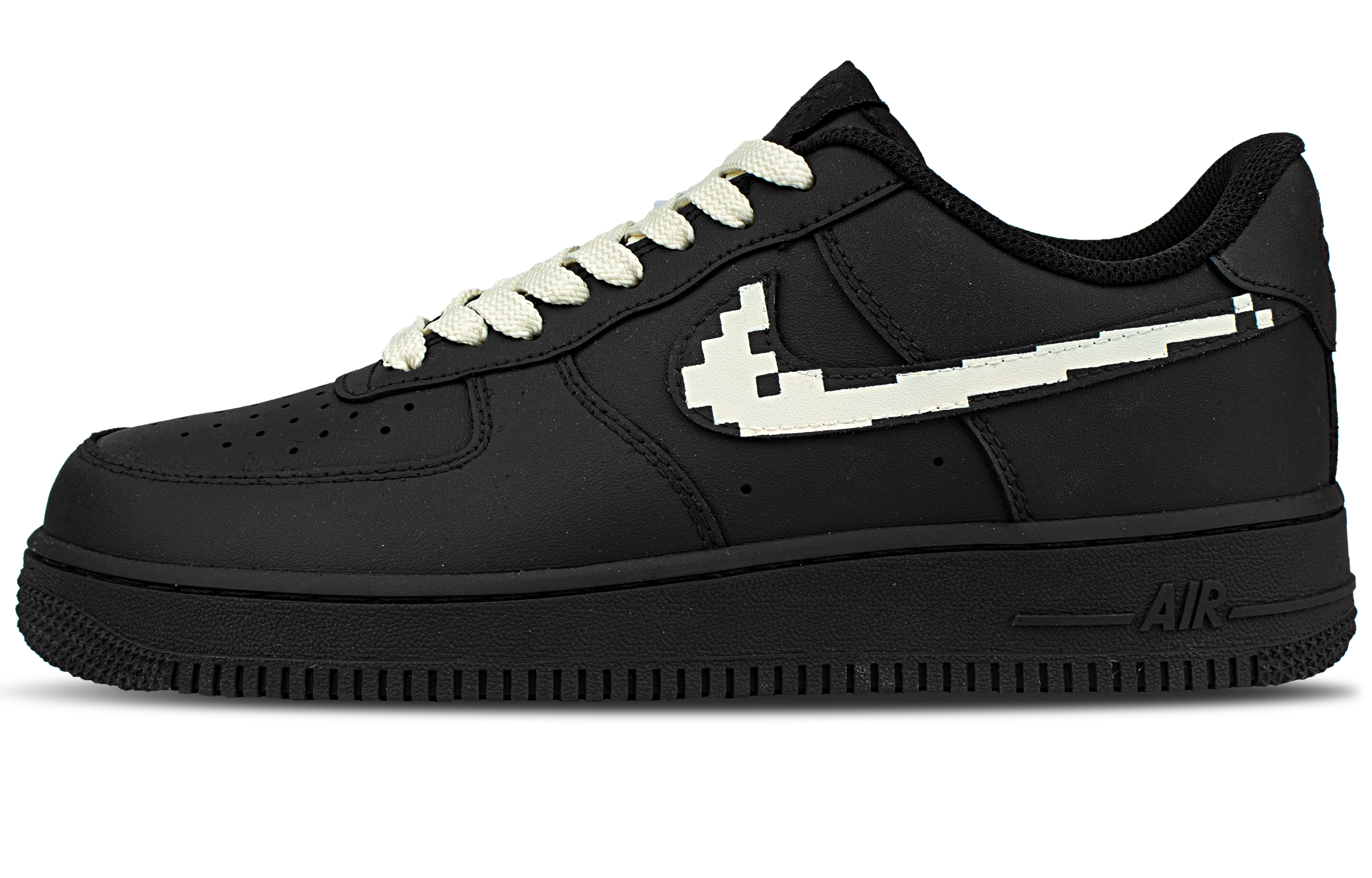 Nike Air Force 1 Abrasion Resistant Low top Skateboard Shoes Unisex Black