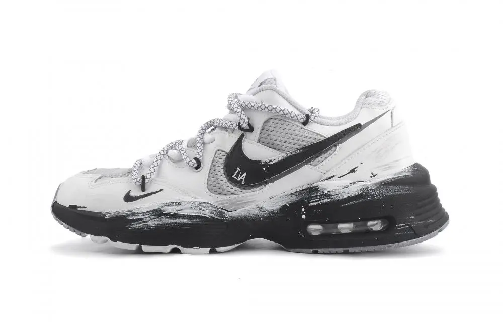 Nike Air Max Fusion Cushioning Abrasion Resistant Breathable Low top Casual Running Shoes Women's Black Gray