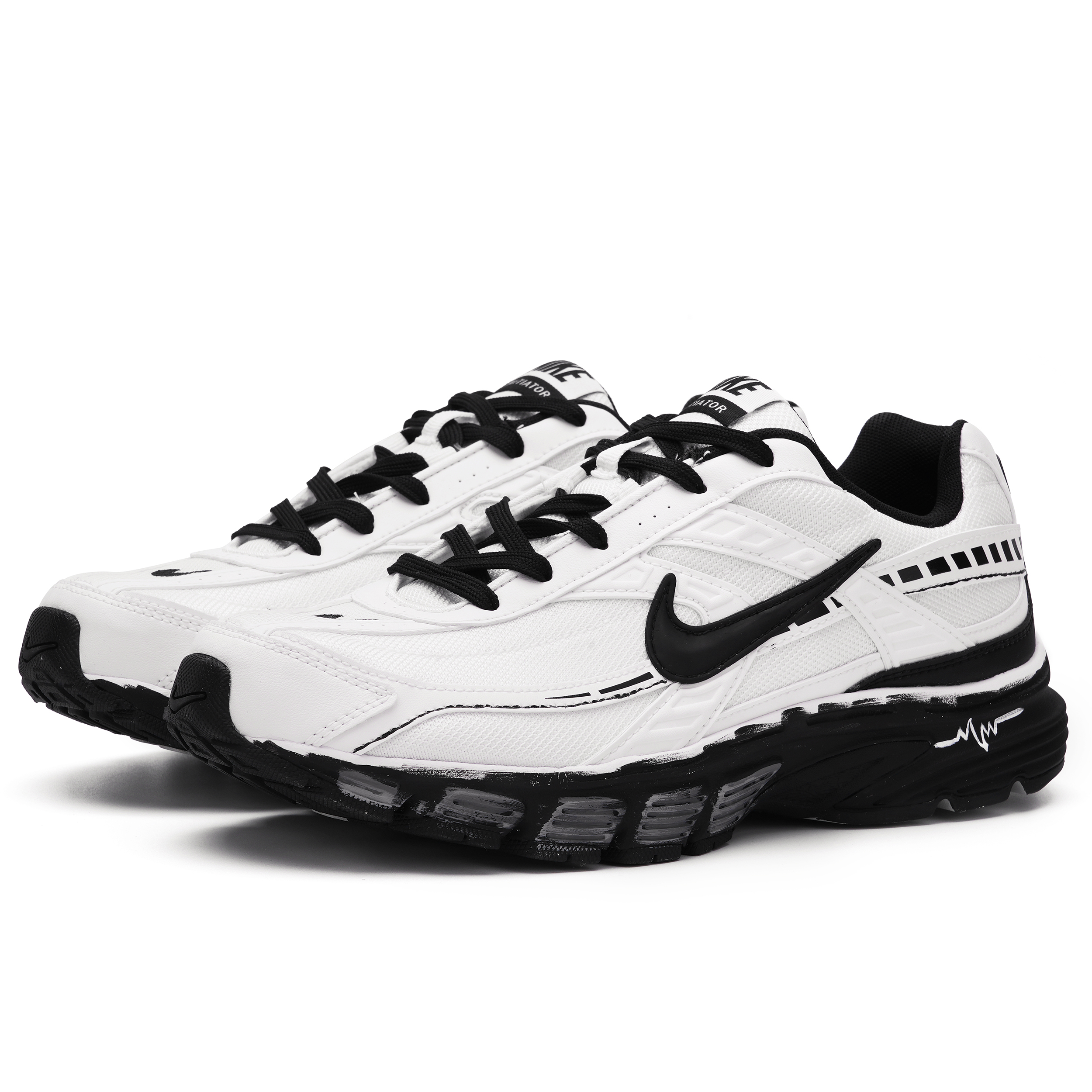 Nike Initiator Shock Absorbers Low Top Casual Sprint Running Shoes Men's White Black купить в интернет-магазине Yoocart с быстрой доставкой по России.