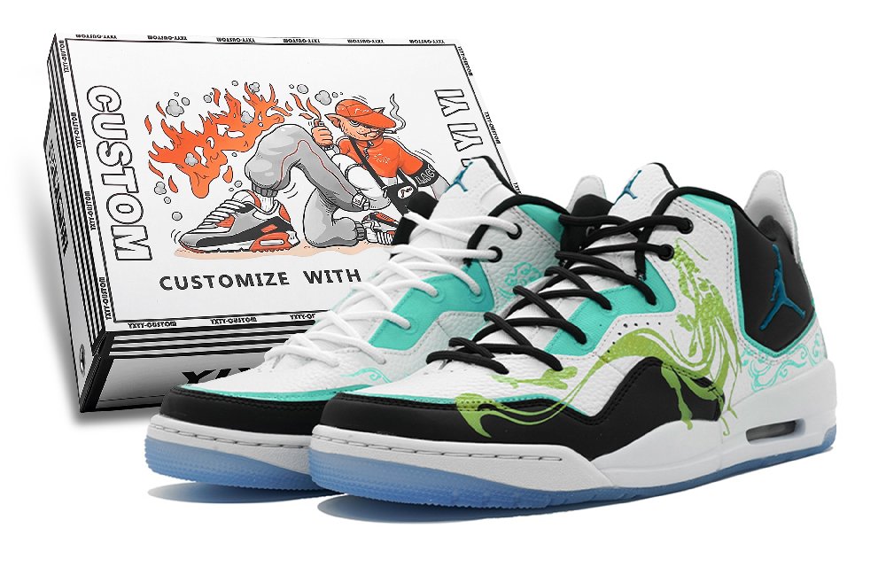 Jordan Courtside 23 Mid-Top Vintage Basketball Shoes Men's White Cyan