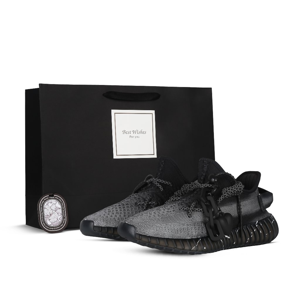 Adidas Originals Yeezy Boost 350 V2 Casual Shoes Unisex Low-Top Black/Silver