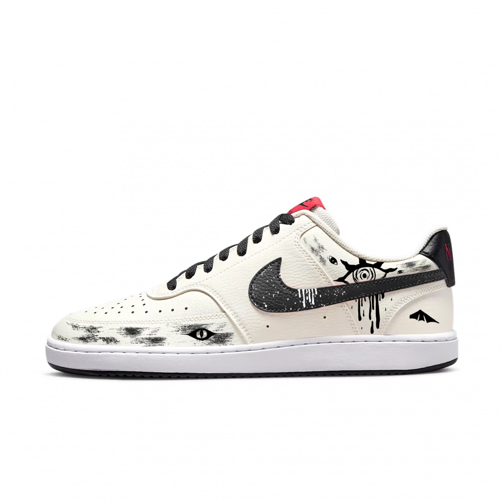 Nike Court Vision 1 Abrasion Resistant Low Top Skateboard Shoes Unisex Black White