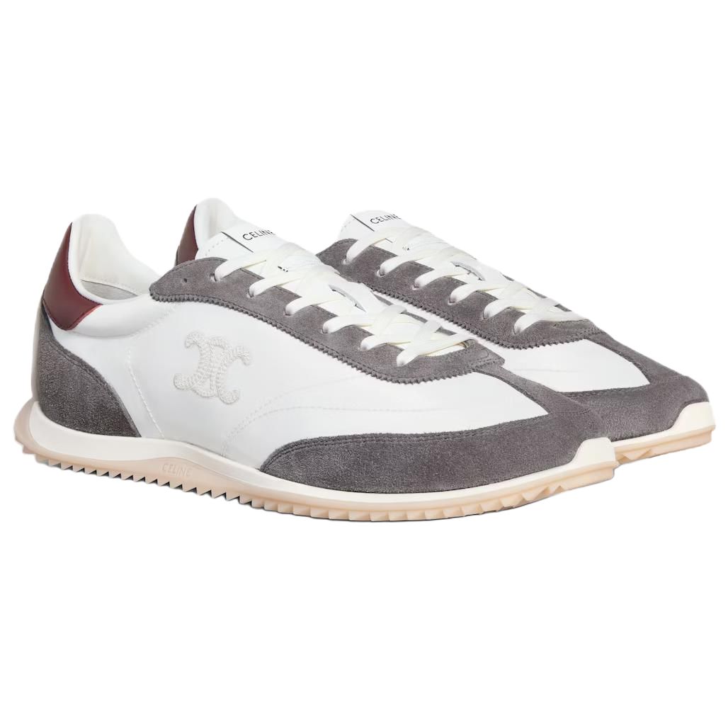 CELINE Racer Triomph Low top Casual Shoes Men's Gray Burgundy