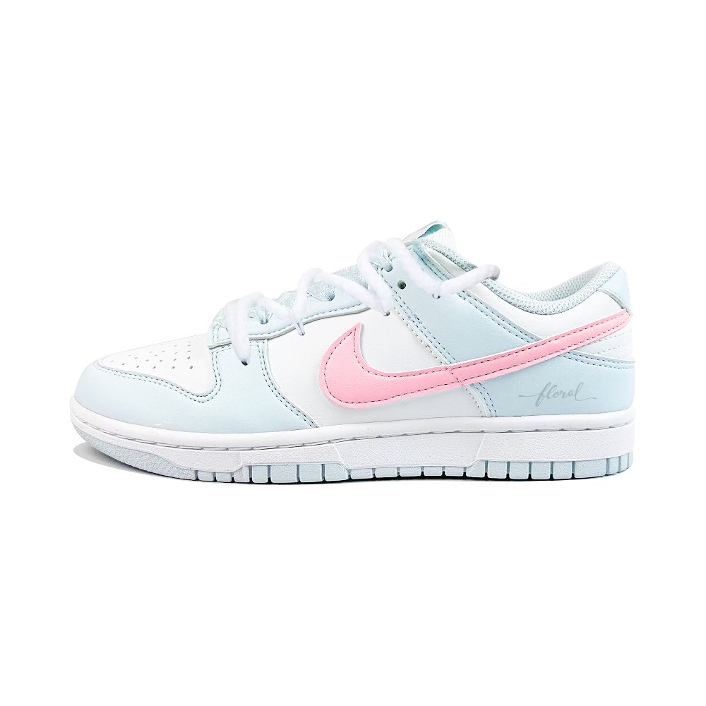 Nike Dunk Abrasion Resistant Low Top Skateboard Shoes Unisex Blue Pink